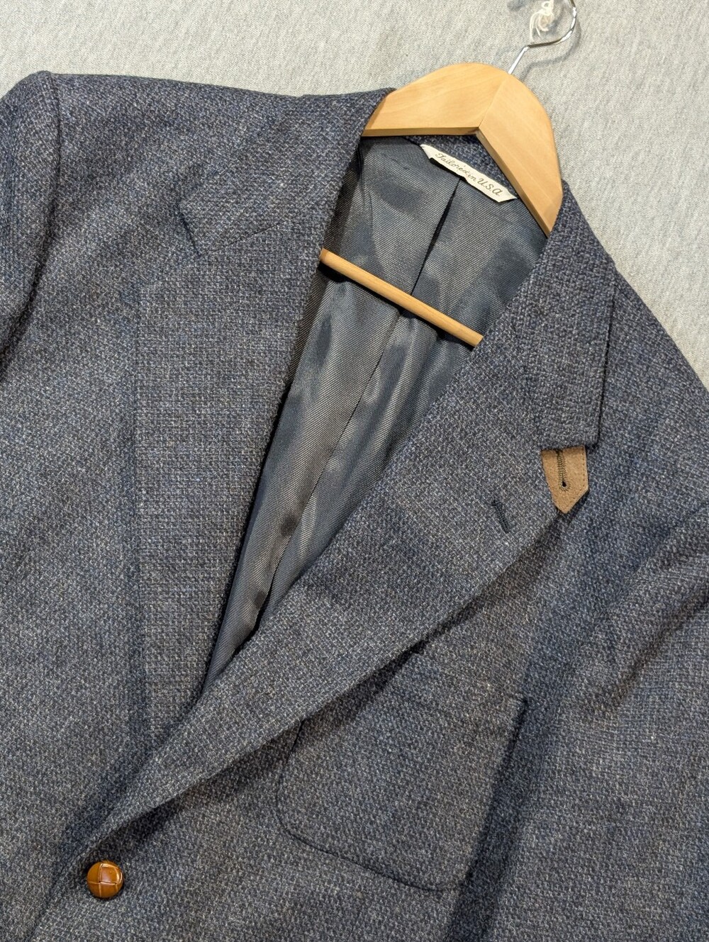 Stafford Options Wool Lambswool Blazer Men's 42R Blue